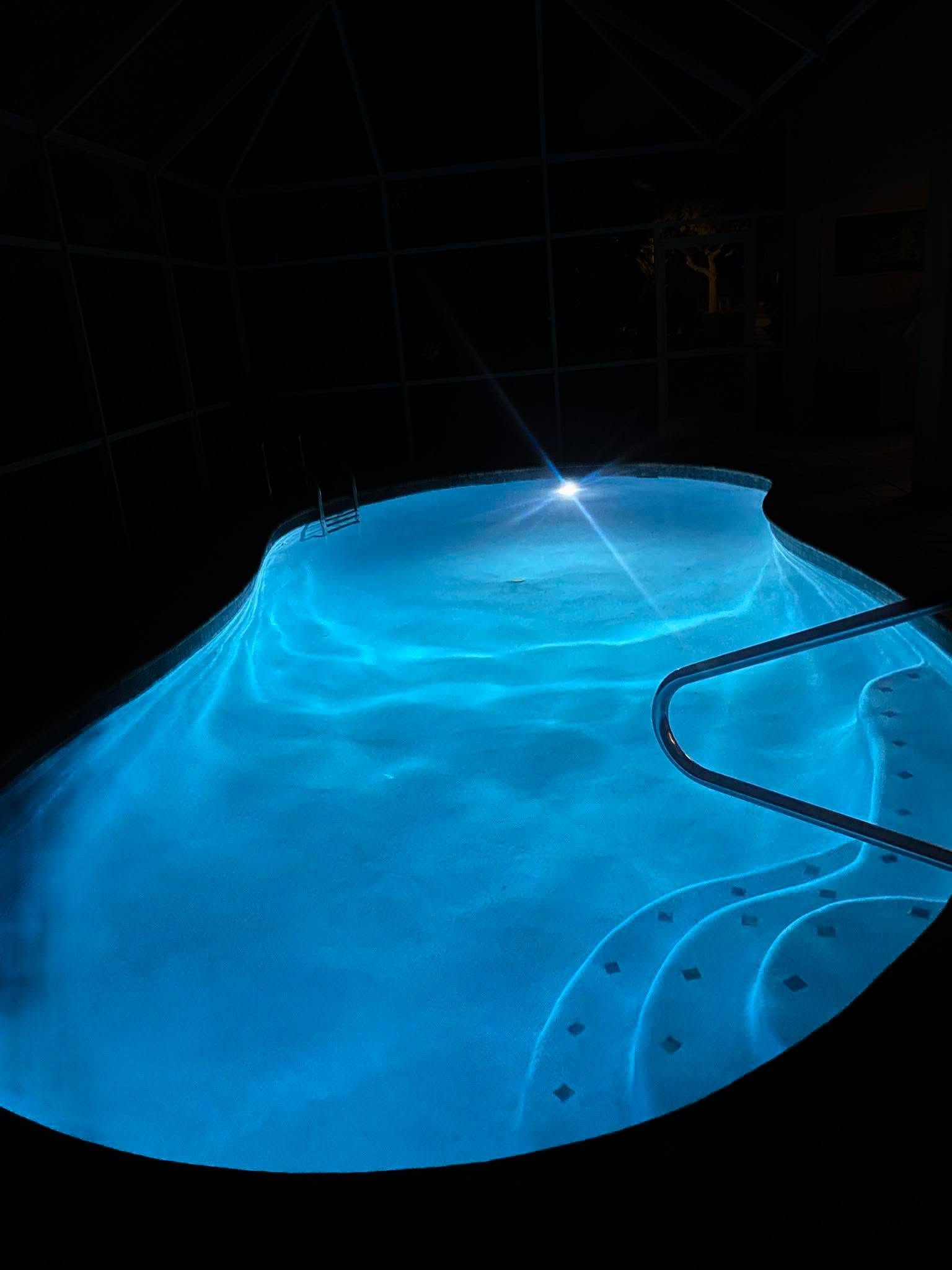 Modern LED pool lighting installation